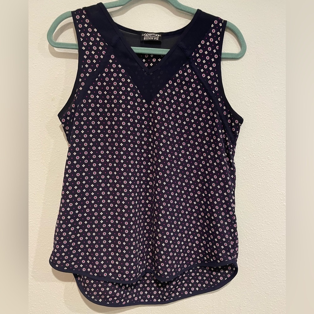 Paper moon Navy blue print tank size S